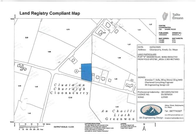 Circa 0.75 acre site at Cloonacurry, Bekan, Claremorris, Mayo