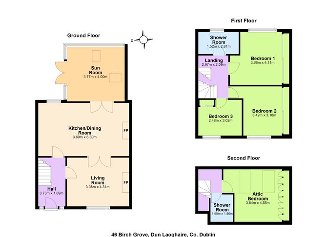 Floor plan — 46 Birch Grove, Kill Avenue, Dun Laoghaire, Co. Dublin