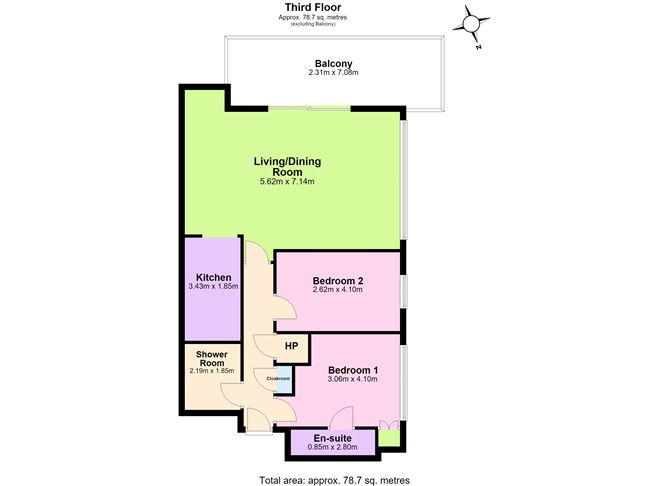 Floor plan — Apt 6, Block 1, Clarion Quay, Dublin 1