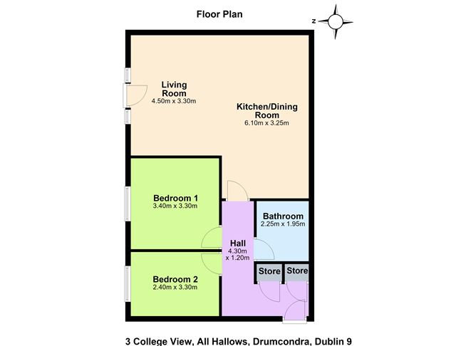Floor plan — Apartment 3, COLLEGE VIEW, All Hallows, Griffith Avenue, Drumcondra, Dublin 9