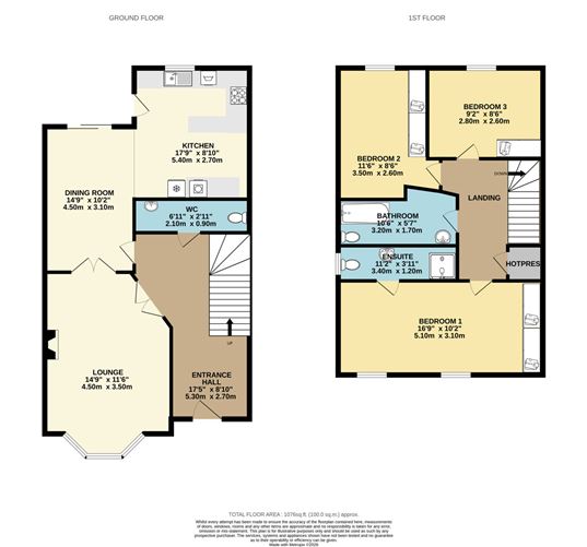 Floor plan — 1 Maple Avenue, Johnstown Wood, Navan, Co. Meath