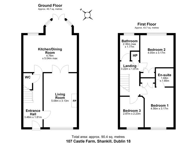 Floor plan — 107 Castle Farm, Shankill, Dublin 18
