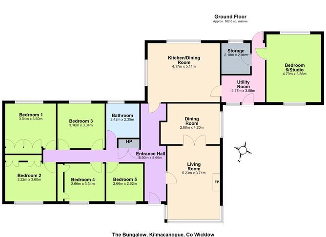 Floor plan — 'Hedgerow', The Bungalow, Kilmacanogue, Wicklow
