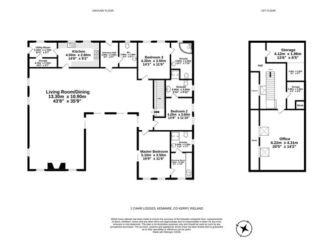 Floor plan — 1 Cahir Lodges, Cahir West, Kenmare, Co. Kerry