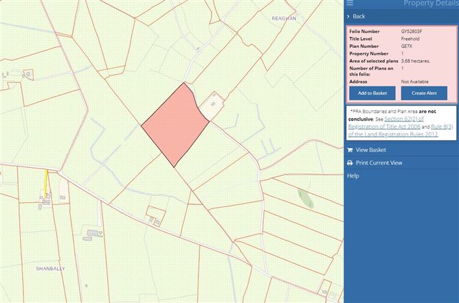 Lands at Clooncastle Folio Number GY52803F, Loughrea, Galway