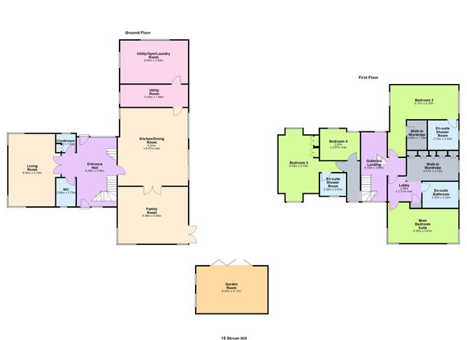 Floor plan — 15 Struan Hill, Delgany, Co. Wicklow