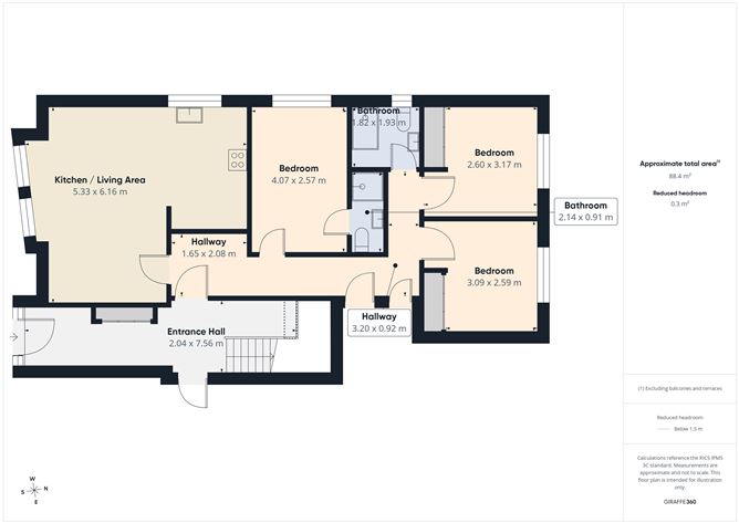Floor plan — Apartment 1, Kingston House, Barna Road, Galway