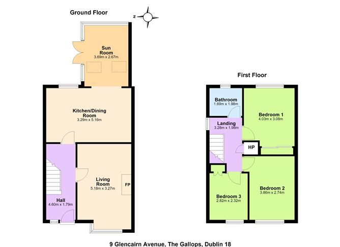 Floor plan — 9 Glencairn Avenue, The Gallops, Leopardstown, Dublin 18