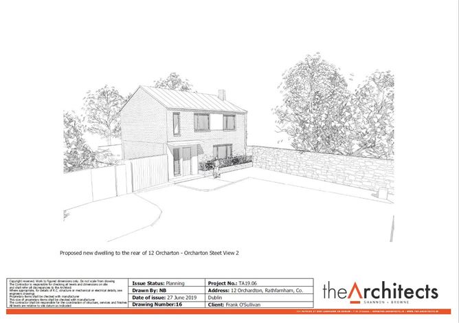 site to rear at 12 orchardton, willowbank drive, rathfarnham, dublin 14 d14e3t7