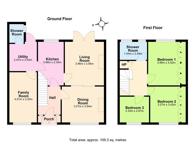 Floor plan — 15 Woodley Park, Kilmacud,   Dublin 14