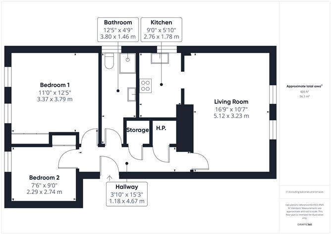 Floor plan — Apt 9 Manor Court, Straffan Road, Maynooth, Kildare
