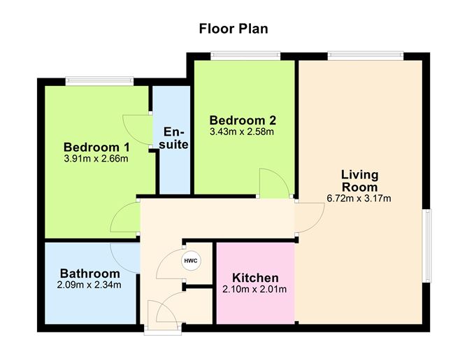 Floor plan —  Apt 15 Errigal House, Eglinton Court, Donnybrook, Dublin 4