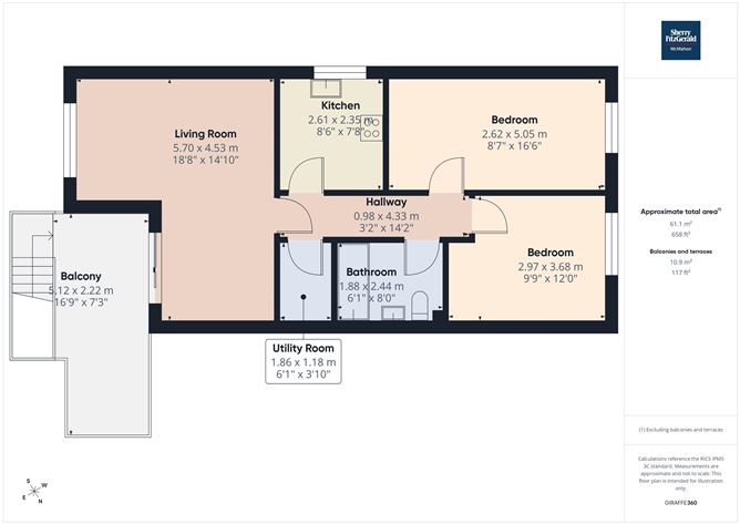 Floor plan — 520 Kilkee Bay Apartments, Kilrush Road, Kilkee, Co. Clare.