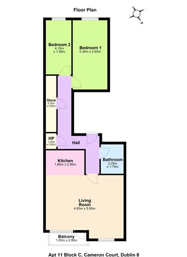 Floor plan — 11 Cameron Court, Cameron Street, Dublin 8