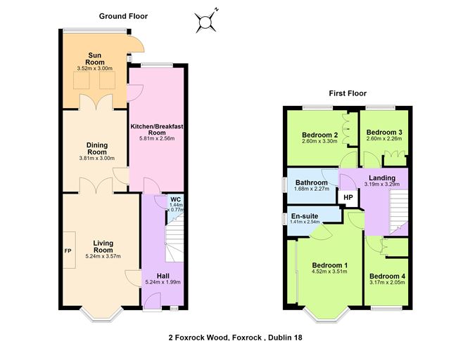 Floor plan — 2 Foxrock Wood, Foxrock, Dublin 18