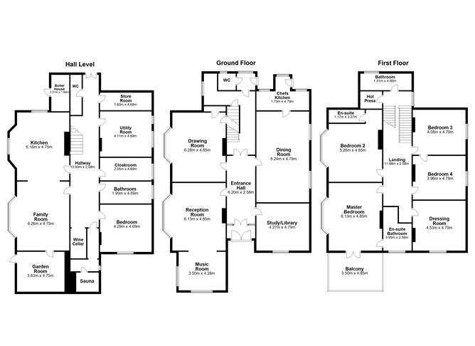 Floor plan — Laragh House, Killiney Avenue, Killiney, Dublin
