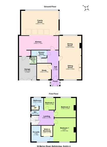 Floor plan — 36 Merlyn Road, Ballsbridge, Dublin 4