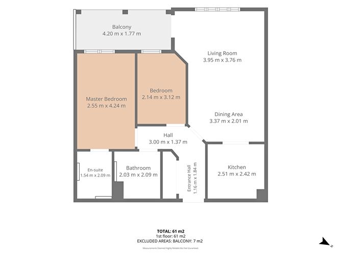 Floor plan — Apartment 6, House 1, Linden Court, Grove Avenue, Blackrock, County Dublin