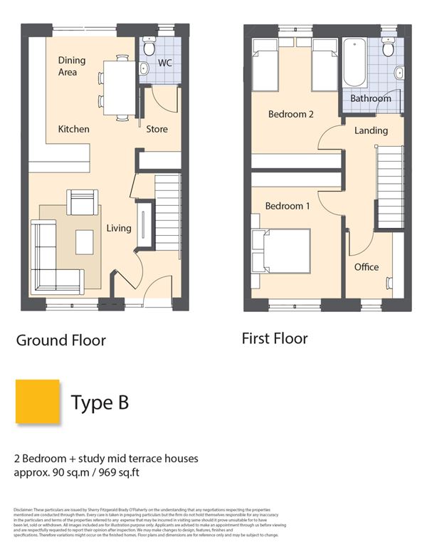 Large 2 Bed + Study Mid Terrace, Grace Park, Dublin Road, Enfield, Co. Meath