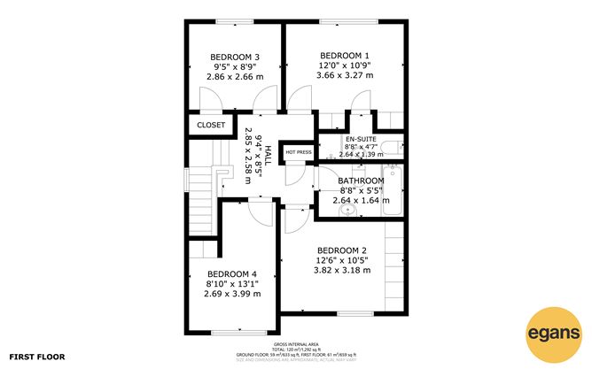 Floor plan — 128 Belvedere Hills, Mullingar, Westmeath