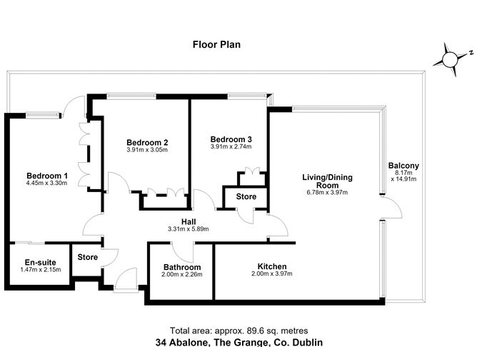 Floor plan — 34 Abalone, The Grange, Brewery Road, Stillorgan