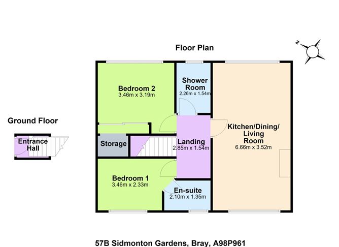 Floor plan — 57B Sidmonton Gardens, Bray, Co. Wicklow