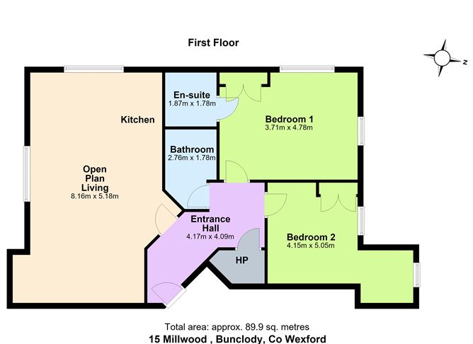 Floor plan — 15 Millwood, Bunclody, Co. Carlow