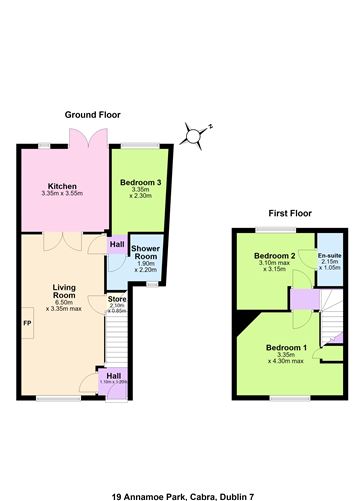 Floor plan — 19 Annamoe Park, Cabra, Dublin 7