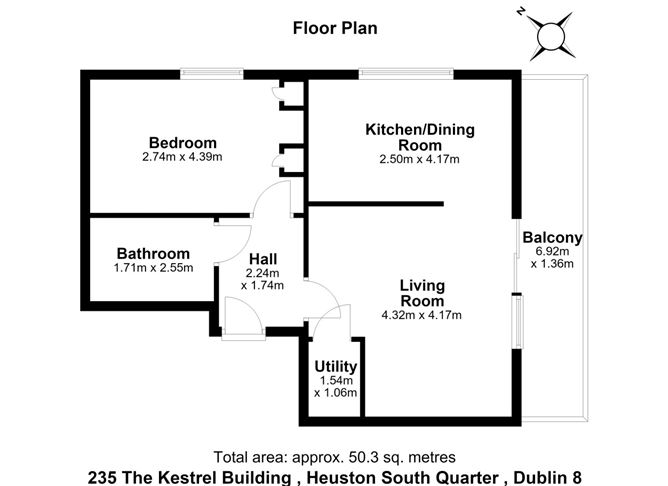 Floor plan — 235 The Kestrel Building, Heuston South Quarter, Saint John's Road West, Dublin 8