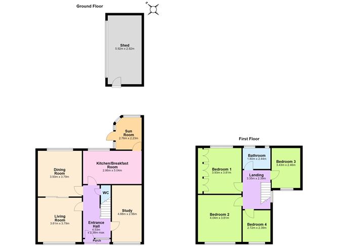 Floor plan — 12 Arnold Grove, Glenageary, Co. Dublin