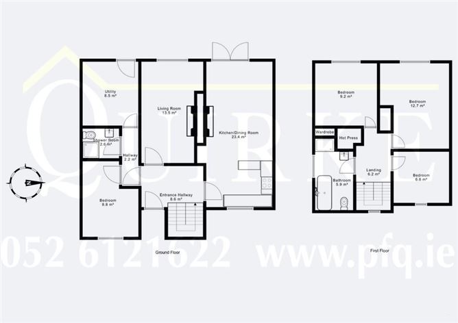 Floor plan — 36 Wheatfields, Clonmel, County Tipperary