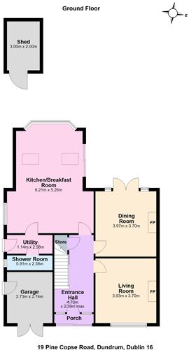 Floor plan — 19 Pine Copse Road, Wyckham Park, Dundrum, Dublin 16