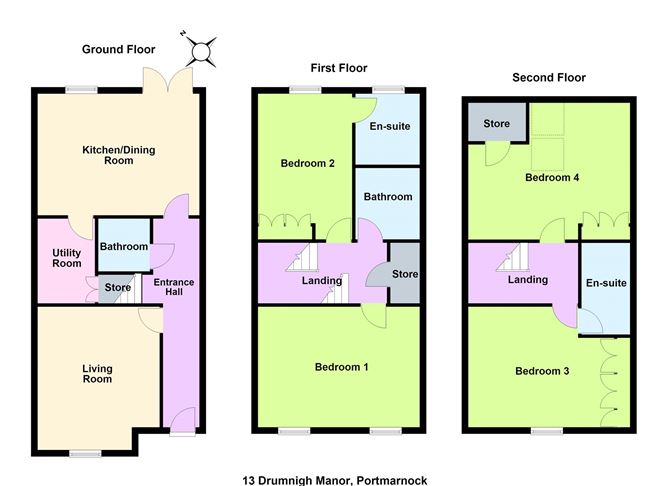 Floor plan — 13 Drumnigh Manor, Portmarnock, Co. Dublin