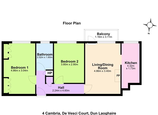 Floor plan — 4 Cambria, De Vesci Court, The Slopes, Dun Laoghaire