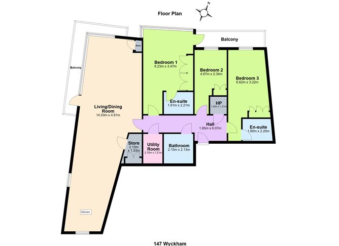 Floor plan — 147 Wyckham Point, Dundrum, Dublin 16