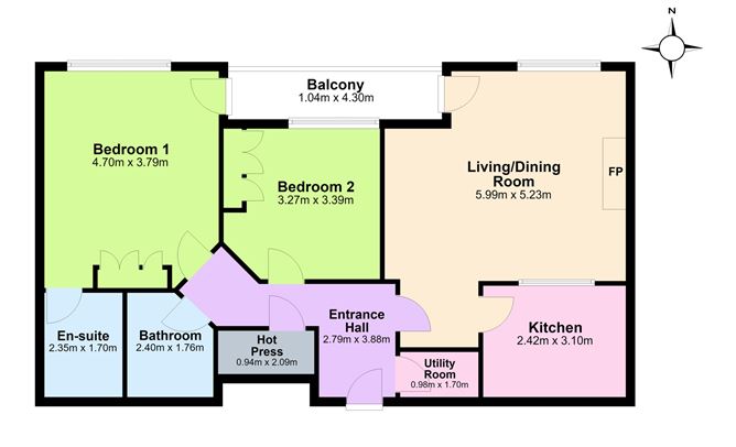 Floor plan — 5 Hyde House, Clonfadda Wood, Mount Merrion Avenue, Blackrock, Co. Dublin
