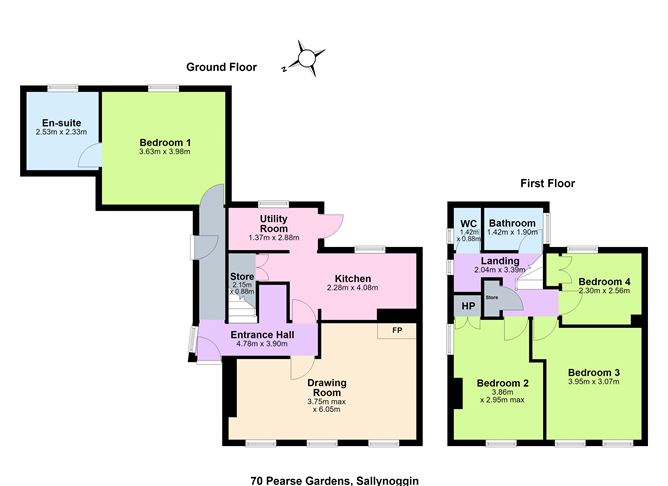 Floor plan — 70 Pearse Gardens, Sallynoggin, Co. Dublin