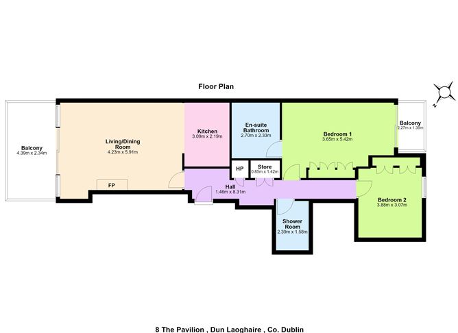 Floor plan — 8 The Pavilion, Marine Road, Dun Laoghaire, Co. Dublin
