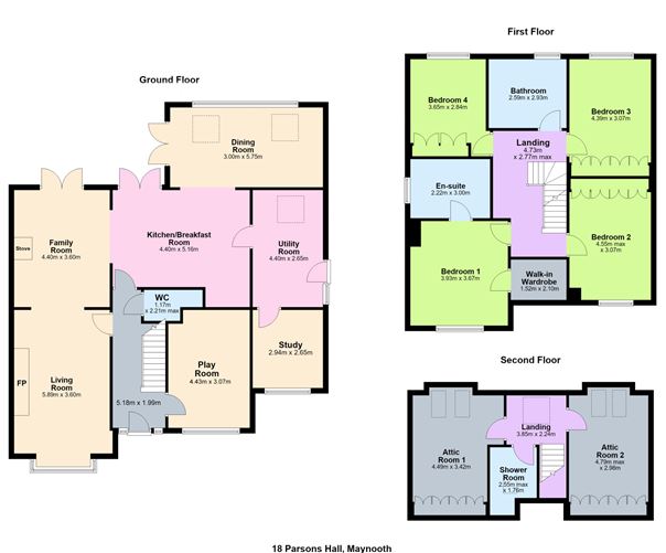 Floor plan — 18 Parsons Hall, Maynooth, Co. Kildare