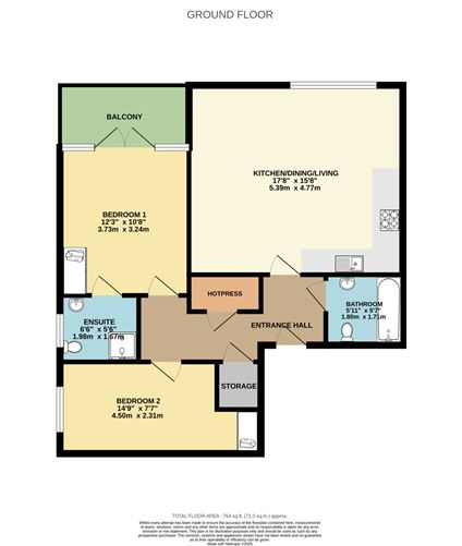 Floor plan — 10 Bective House, Beaufort Place, Navan, Co. Meath