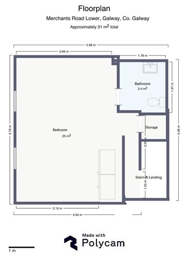 1 Spanish Parade House, 13 Merchants Road, Galway City.