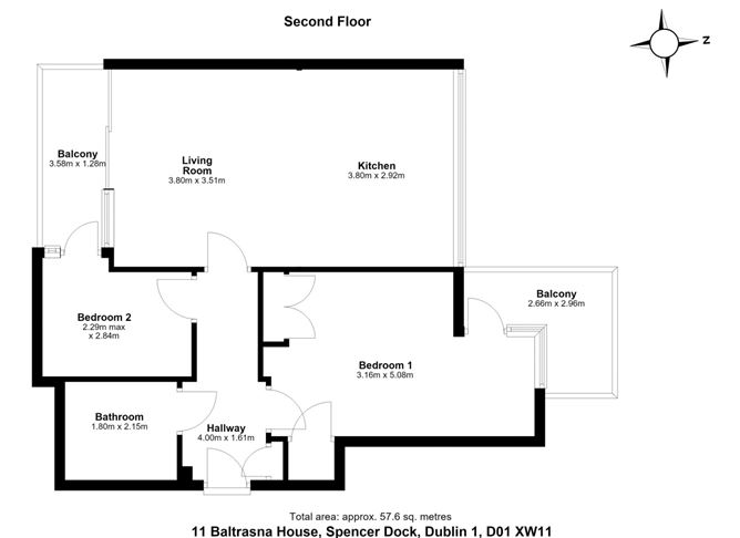 Floor plan — 11 Baltrasna House, Spencer Dock, Dublin 1