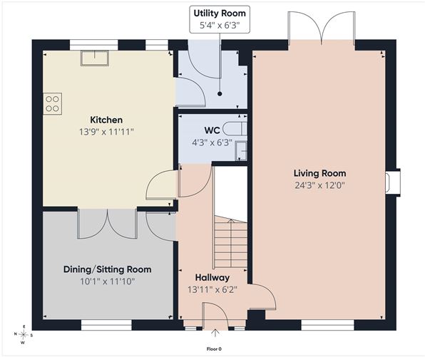 Floor plan — 19 Lansdowne Road, Castlelea, Portarlington, Co. Laois