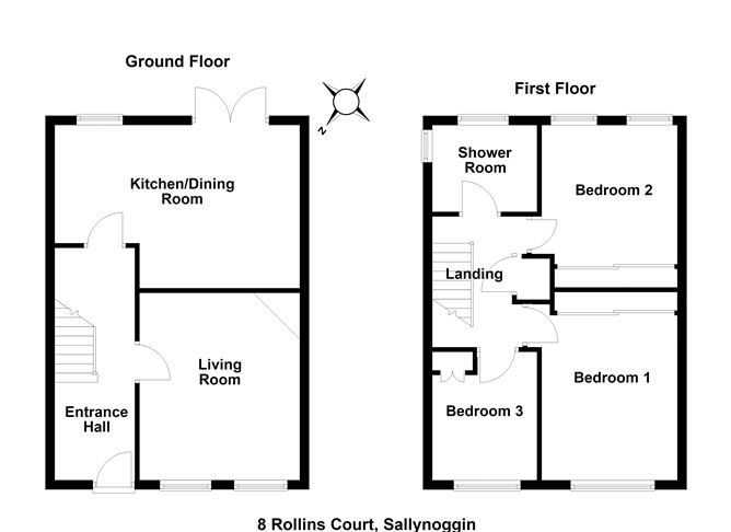 Floor plan — 8 Rollins Court, Sallynoggin, County Dublin