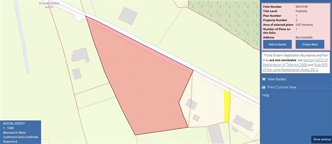 Site At Monatarriv, Lismore, Co. Waterford