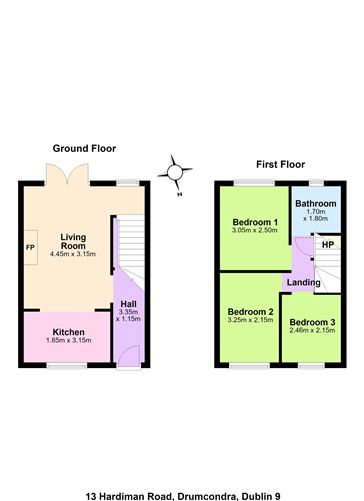 Floor plan — 13 HARDIMAN ROAD, Drumcondra, Dublin 9