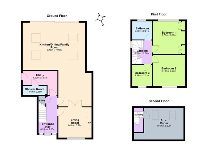Floor plan — 36 Acorn Road, Dundrum, Dublin 16