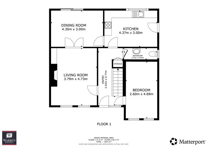 Floor plan — 1 Doire Fea, Clonattin, Gorey, Wexford