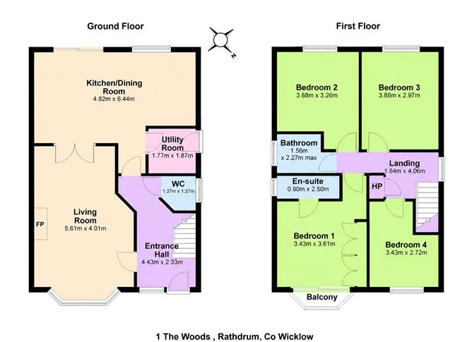 Floor plan — 1 The Woods, Rathdrum, Co. Wicklow