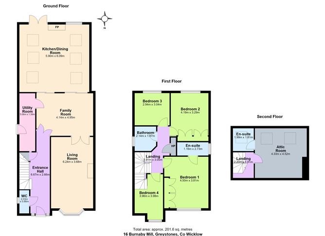 Floor plan — 16 Burnaby Mill, Greystones, Wicklow